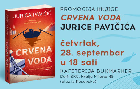 jurica pavičić u beogradu na promociji knjige crvena voda  laguna knjige