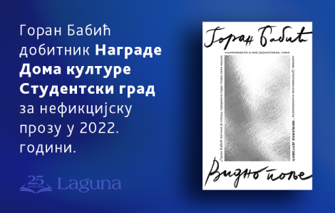  vidno polje gorana babića dobitnik nagrade doma kulture studentski grad za najbolju knjigu nefikcijske proze u 2022 godini laguna knjige