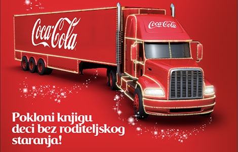 novogodišnji coca cola karavan otpočinje humanu misiju sakupljanja knjiga za decu bez roditelja uz podršku izdavačke kuće laguna laguna knjige